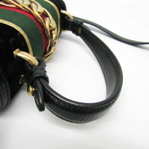 GUCCI Black Leather Sylvie Shoulder Bag - Picture 5 of 12